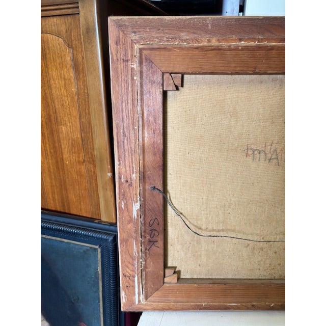 Mid-Century Modern Original Vintage Landscape Acrylic Painting For Sale - Image 3 of 10