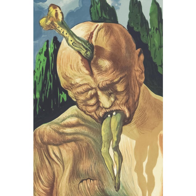 Abstract 1963 Dalí Divine Comedy Engraving Enfer Chant 34 "Lucifer" For Sale - Image 3 of 8