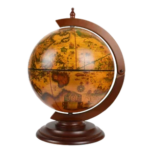 Late 20th Century Hand Crafted Italian World Globe Table Top Dry Bar