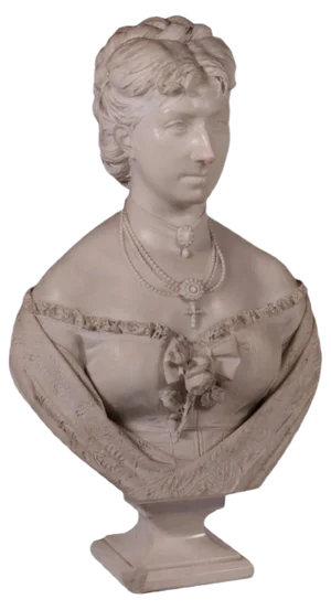 Bust of a Woman in White Carrara Marble, Italy, 19th Century