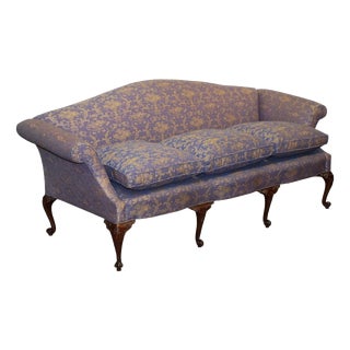 Antique English Country House Chippendale Camel Back 3-Seater Sofa For Sale