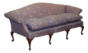 Antique English Country House Chippendale Camel Back 3-Seater Sofa