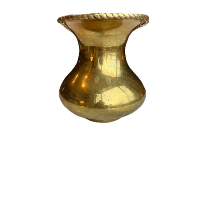 Mid 20th Century Vintage Hosley International Solid Brass Pitcher With Braided Handle For Sale - Image 5 of 10