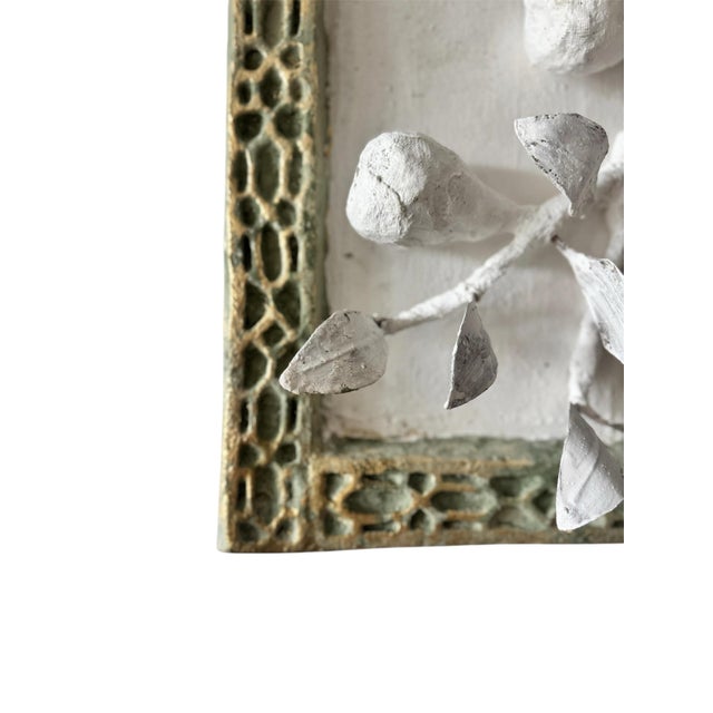 2020s Contemporary Papier-Mâché and Venetian Plaster Pear Branch Hanging Wall Sculpture, a Pair For Sale - Image 5 of 9