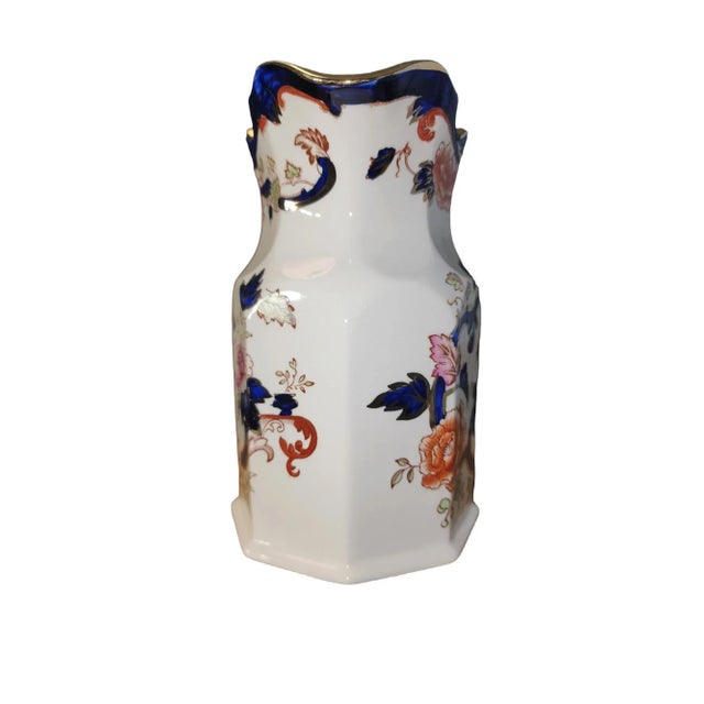 Chinoiserie 1950s Large Mason's Mandalay Blue Octagonal Jug For Sale - Image 3 of 5