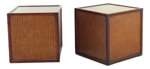 Pair of Vintage Cubes With Korean Printing, Circa 1980
