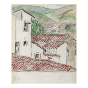 1950s Grace Spongberg Taxco Mexico Drawing