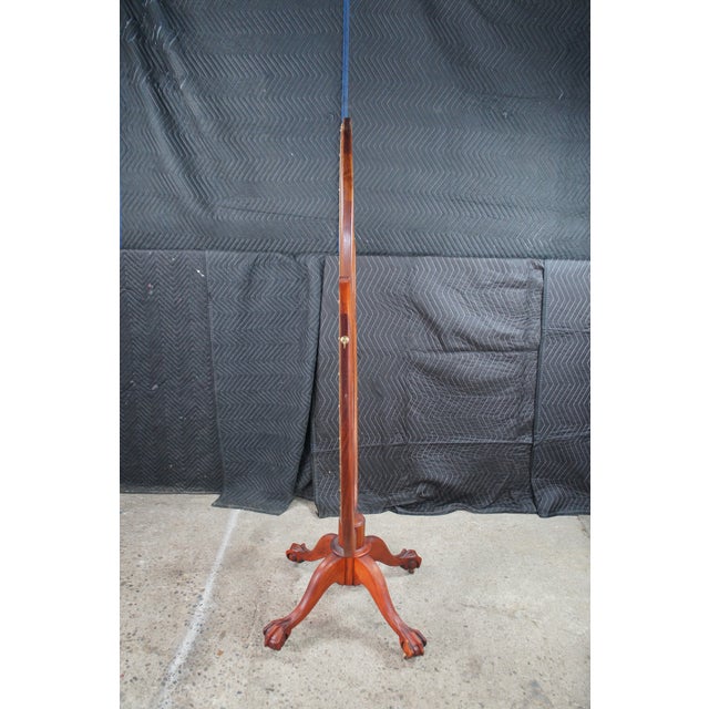 Antique Victorian Solid Mahogany Cheval Dressing Mirror Ball & Claw Foot 67" For Sale - Image 11 of 15