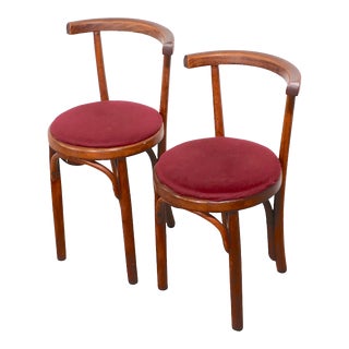 2 Bentwood Secessionist Style Stools Att. To Thonet C 1918 For Sale