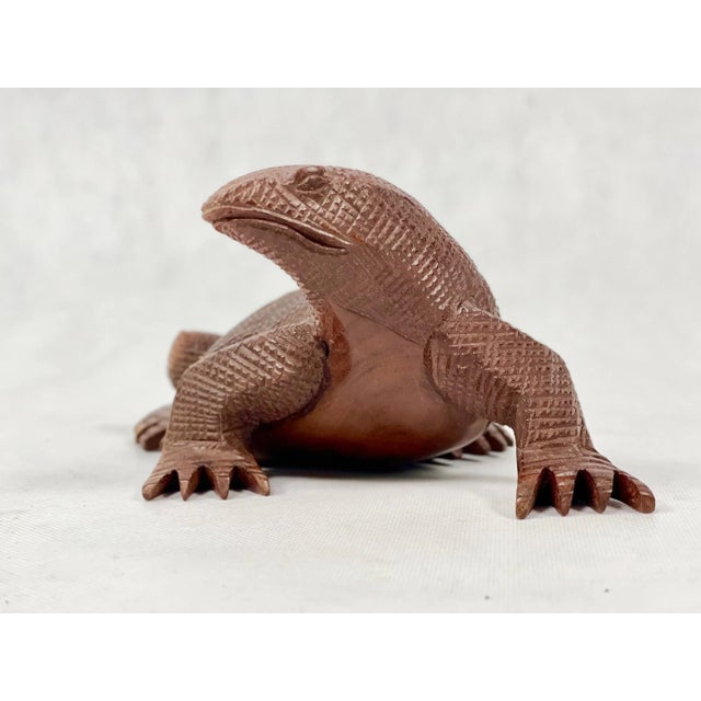 Wood Large Carved Komodo Dragon Walrus Sculpture, 1970s For Sale - Image 7 of 10