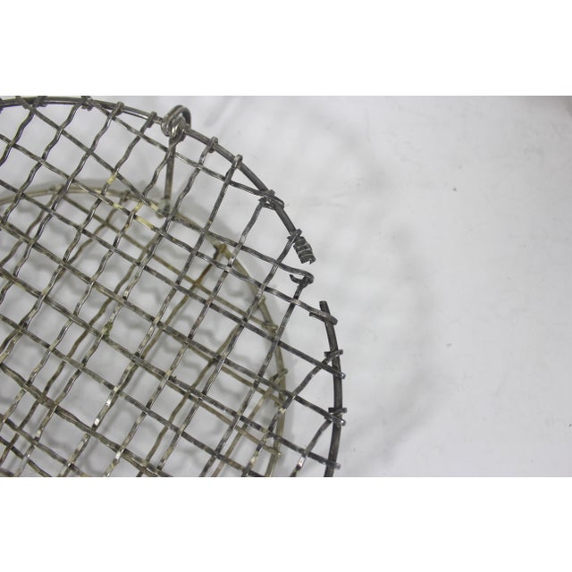 Embossed Silver Plate Pedestal Rose Bowl Double Wire Frog Vintage Two Piece Pansy Holder Vase for Flower Arranging, Bouquet, Ikebana, Patina For Sale - Image 6 of 12