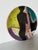 1980s Lois Barton Hand-Painted Figurative Modernist Art Ceramic Decorative Plate For Sale - Image 9 of 12