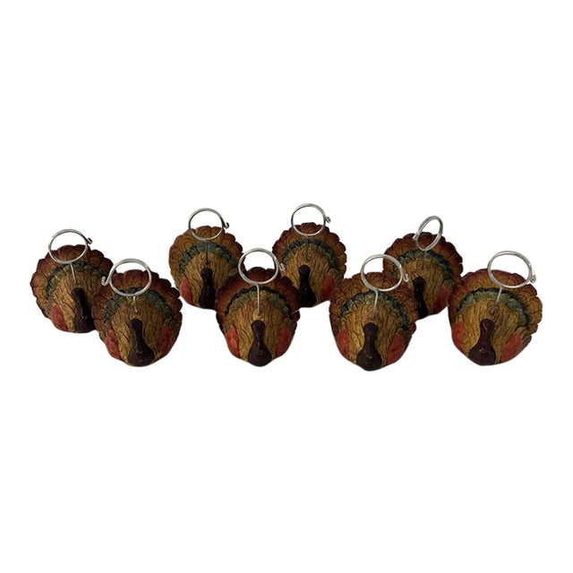 Vintage Top Turkey Place Card Holders, Set of 8 For Sale
