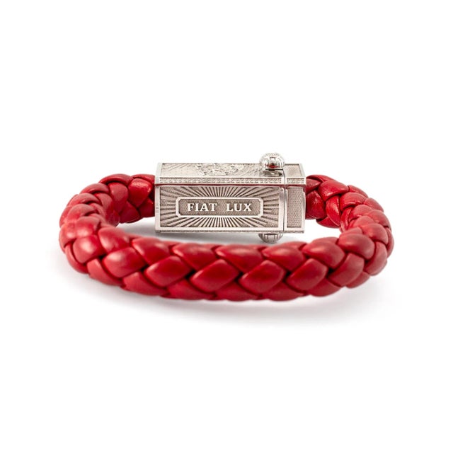 Sword Limited Red Fiat Lux 18k White Gold Titanium Eagle Diamond Bracelet For Sale - Image 4 of 8