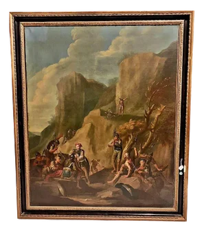Andrea Locatelli, Soldiers Resting at a Bivoua, Paintings, Set of 2