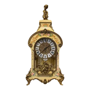 Vintage-Tiffany Mantle Shelf Clock Franz Hermle Made in Italy 1978