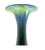 Mid-Century Modern Green, Yellow, & Blue Hand-Blown Marbled Glass Vase - Signed by Artist (1999) For Sale - Image 3 of 10
