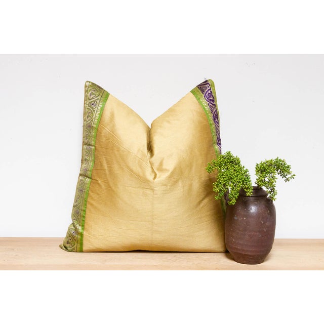 This brilliant silk euro pillow is a luxurious addition to any living room. Made out of silk with intricate borders of...