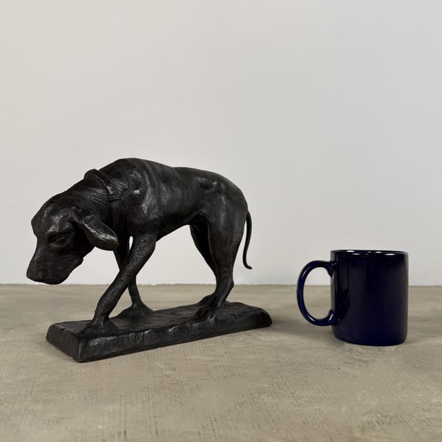 Ebony Bronze Hunting Dog Sculpture, Tracking Hound – 14” L For Sale - Image 8 of 8