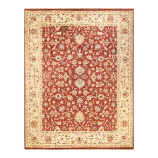 Mogul, One-of-a-Kind Hand-Knotted Area Rug in Red, 9' 3" x 11' 10" For Sale