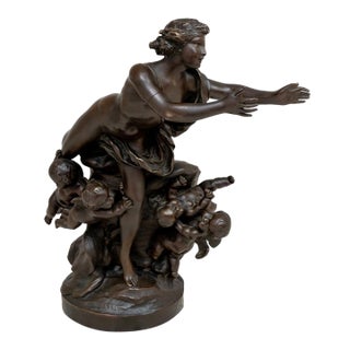 Clodion "Amor" Patinated Bronze Sculpture For Sale