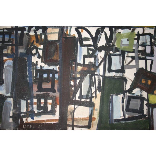 Abstract Yona Lotan, Untitled Abstract Cityscape For Sale - Image 3 of 10