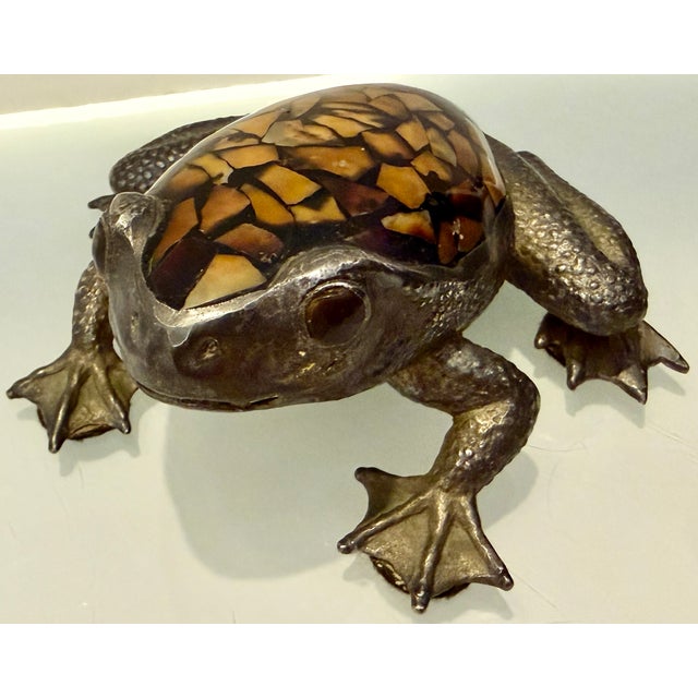 Vintage Silver Plate and Pen Shell Frog by Maitland Smith For Sale In Miami - Image 6 of 7