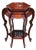 Vintage Chinese Rosewood Hexagonal Plant Stand / Pedestal With Mother-of-Pearl Inlay For Sale