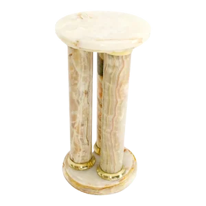 Mid-Century Modern Onyx Tripple Cylinder Base Side Table Stand Pedestal Table