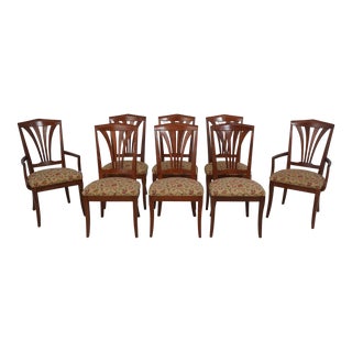 Set of 8 Ethan Allen Modern Cherry Dining Room Chairs For Sale