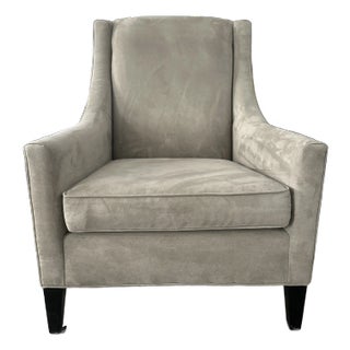 Mitchell Gold + Bob Williams Tall Back Chair. Custom Ordered in Taupe Twill Polyester Fabric For Sale