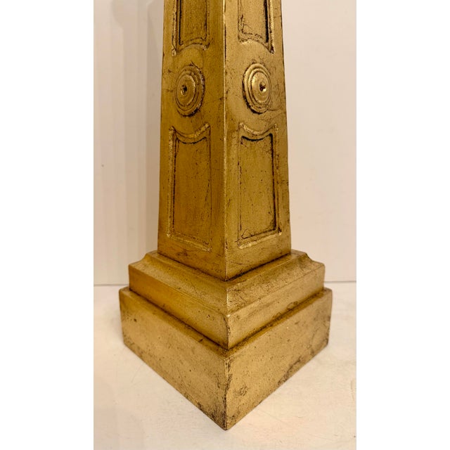 Wood Pair of Carved Italian Giltwood Obelisks For Sale - Image 7 of 12