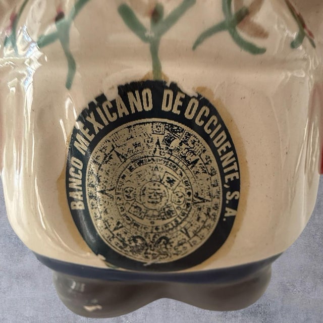 Vintage Banco Mexicano De Occidente Dutch Girl Ceramic Coin Bank Hand Painted For Sale - Image 4 of 10