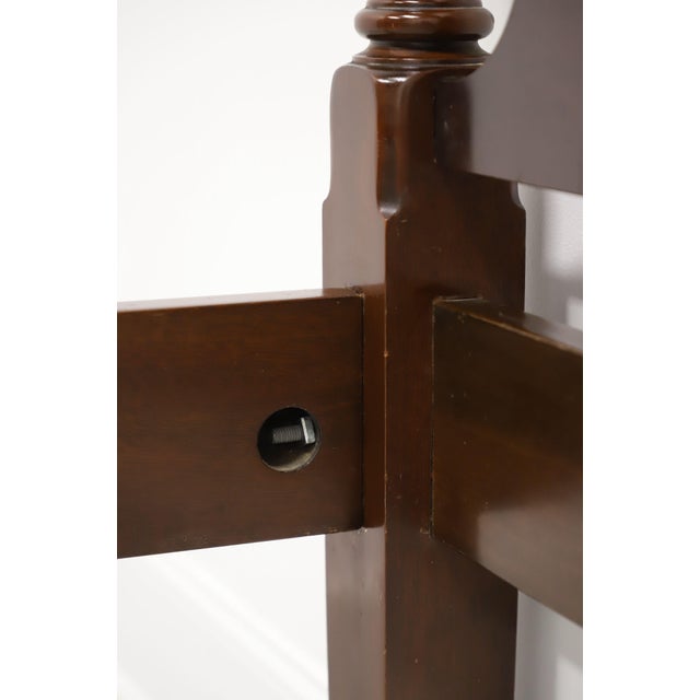 Brown Councill Craftsmen Mahogany Traditional Queen Size Rice Carved Four Poster Bed For Sale - Image 8 of 10