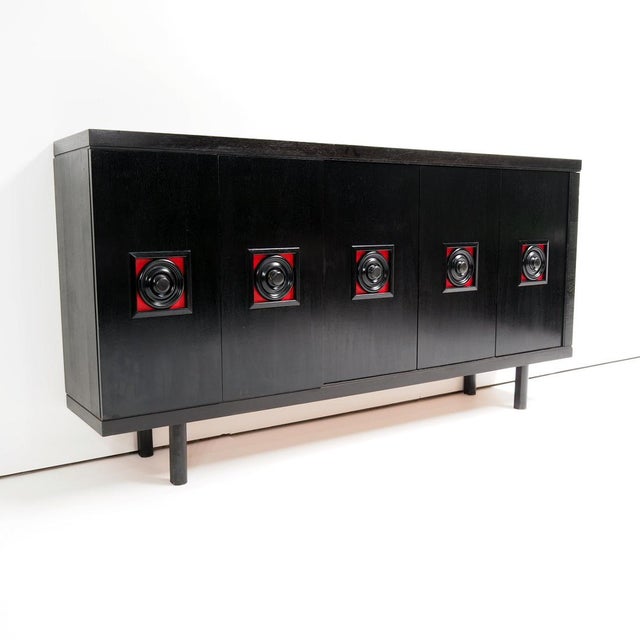 Mid-Century Modern Very Large Brutalist Black Sideboard, Belgium, 1960s For Sale - Image 3 of 12