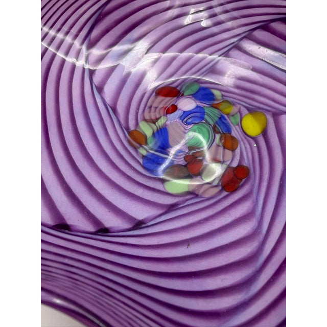 1980s Pretty Purple Murano Style Glass Plate For Sale - Image 11 of 14