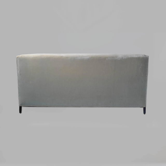 Velvet Gray Sofa by Kravet For Sale - Image 11 of 12