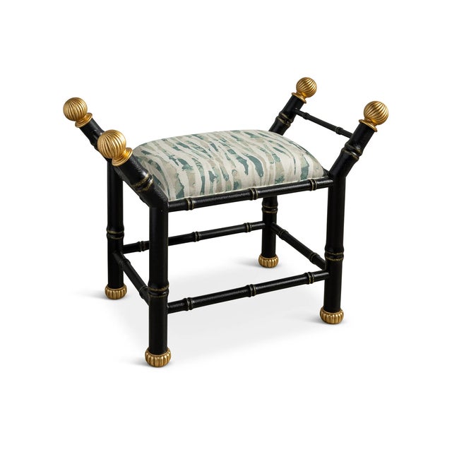 Black Boca Black Wildcrest Moss Bamboo Bench For Sale - Image 8 of 8