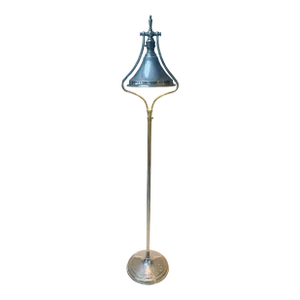 1930s Chrome Bell Shaped Industrial Floor Lamp