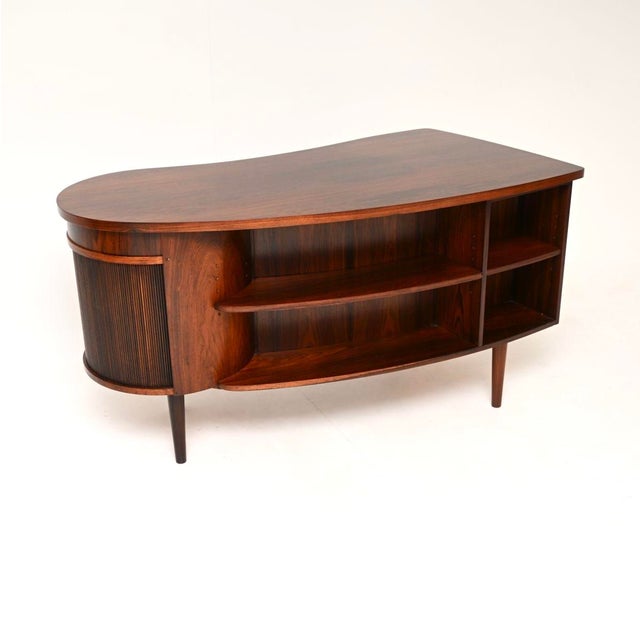 Wood Vintage Danish Carved Boomerang Desk from Feldballes Møbelfabrik, 1950 For Sale - Image 7 of 11