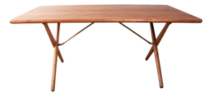 Danish Model at 303 Dining Table in Teak and Beech and Brass by Hans Wegner for Andreas Tuck, 1960