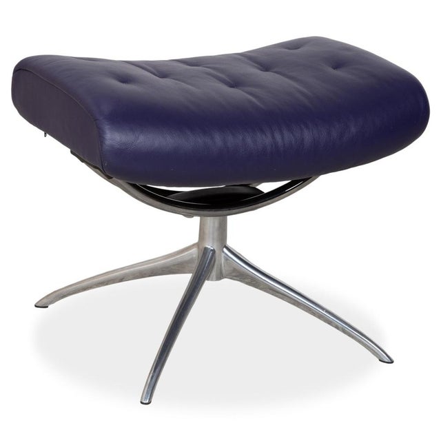 Set of Metro Leather Recliner with Ottoman from Stressless For Sale - Image 5 of 18