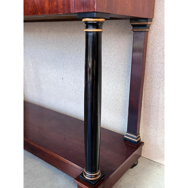 Late 19th Century Biedermeier Console with Ebonized Columns and Bronze Mounts and Drawer For Sale - Image 14 of 18