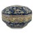 Antique Chinese Blue & Yellow Porcelain Covered Serving Container (Storage / Gift Box) With Auspicious Cranes and Bats For Sale