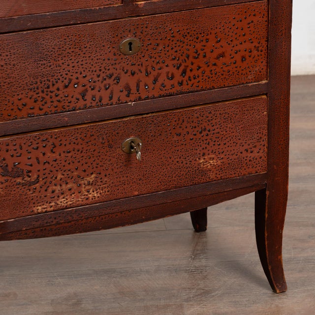 20th Century Danish Brown Painted Pine Small Chest of Drawers For Sale - Image 10 of 11