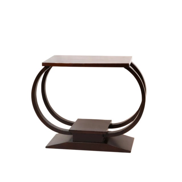 A walnut Art Deco console / hall table with a double arch design. Very rare design. Dimmensions: height: 62cm 78 x 42cm