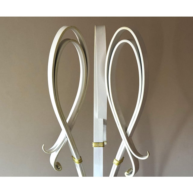 Vintage Hand-Forged Iron Coat Stand in White and Gold, 1950s For Sale - Image 4 of 18
