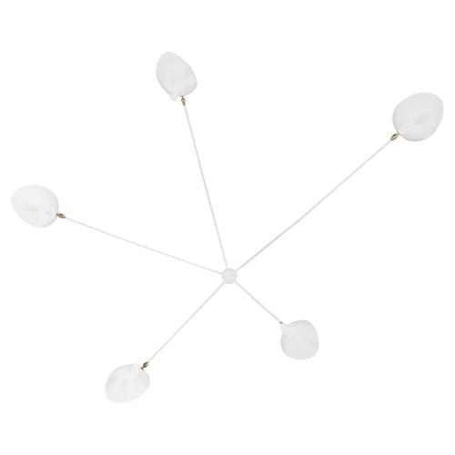 Mid-Century Modern White Five Fixed Arms Spider Wall Lamp by Serge Mouille For Sale - Image 6 of 6
