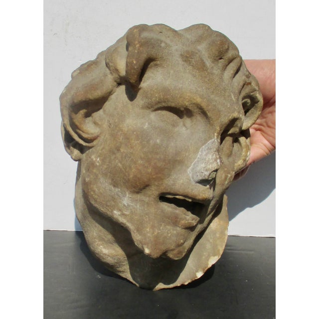 Limestone Satyr Head For Sale In New York - Image 6 of 8