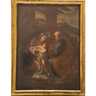 Holy Family, 18th Century, Oil on Canvas, Framed For Sale